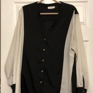 Black and off white Calvin Klein blouse